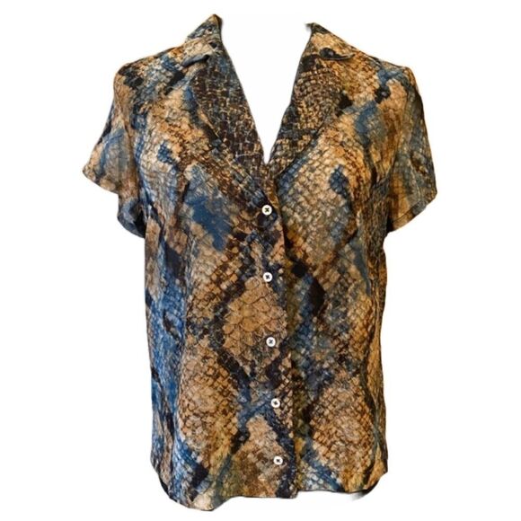 Decker Sheer Python Button Down SZ M - Picture 4 of 10
